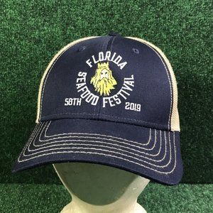 50th Florida Seafood Festival Souvenir Poseidon Hat EUC Snapback Adjustable Cap